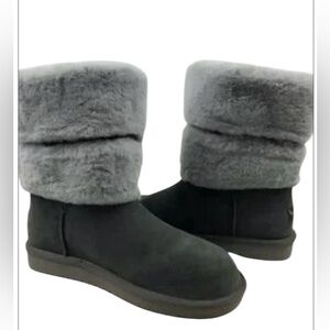 Kookaburra by Ugh Dezi women’s 10 suede faux fur short gray boots